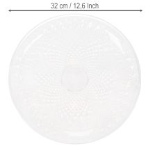 Artikel Dekorativ gennemsigtig rund skål med fod, 32 cm