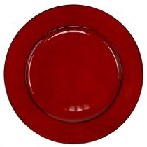 Plastplade Ø33cm rød-sort