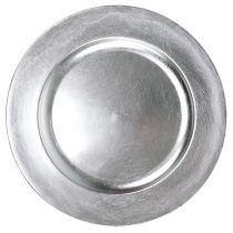Plastplader sølv Ø17cm 10p