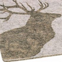 Artikel Dækkeserviet julebordsdekoration brun filt 45×35cm 4stk