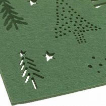 Artikel Dækkeserviet julebordsdekoration grøn filt 45×35cm 4stk