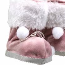 Artikel Juletrædekorationer par overdådige sko grå / lyserød 10cm x 8cm 2stk