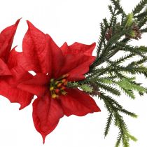 Artikel Dekorativ krans julestjerne og nåletræ grene kunstigt Ø30cm