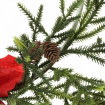Artikel Dekorativ krans julestjerne og nåletræ grene kunstigt Ø30cm