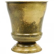 Artikel Vintage plantekasse metal kop vase messing Ø17cm H19cm