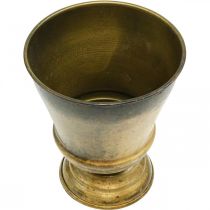 Artikel Vintage plantekasse metal kop vase messing Ø14cm H17cm