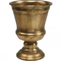 Pokalvase guldlook bæger antik dekoration metal Ø14cm H18,5cm