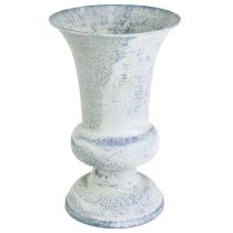 Artikel Pokal Vase Kalk Design Antik Hvid Blå Ø16,5cm H24cm