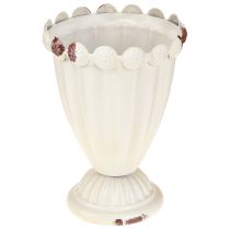 Artikel Kop vase metal dekorativ kop creme brun Ø9cm H13cm