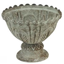 Kop vase metal dekorativ kop brun hvid Ø15cm H12,5cm