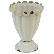 Kop vase metal dekorativ kop creme brun Ø9cm H13cm