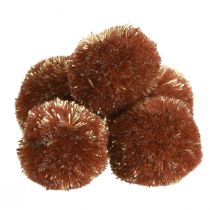Artikel Pomponer med glitterbrune 2,5 cm pomponer 2 poser – 24 stk