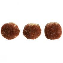 Artikel Pomponer med glitterbrune 2,5 cm pomponer 2 poser – 24 stk
