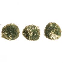 Artikel Pomponer med glittergrøn 2,5cm pomponer 2 poser – 24 stk