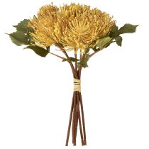 Artikel Protea kunstig Leucospermum nålepude gul 30 cm 6 stk