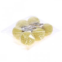 Artikel Dekorativt vedhæng kanin gul kanin dekoration påske Ø7cm 6 stk