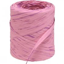 Raffia flerfarvet gavebånd pink-pink, blomsterhandlerartikler, dekorativt bånd L200m