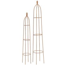 Artikel Trellis Metal Rust Look Obelisk 69/86 cm Sæt med 2