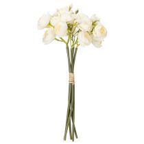 Artikel Kunstig Ranunkelbuket, Langtidsholdbar Blomsterdekoration til Foråret, 32 cm, 5 Stk.