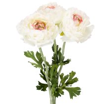 Artikel Kunstig ranunkel med fine blomster til stilfuld og nem plejedekoration, 51 cm, 3 stk.