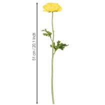 Artikel Kunstig ranunkel som enkelt blomst til elegant og vedligeholdelsesfri dekoration, 51 cm, 3 stk.