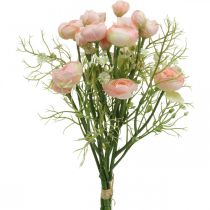 Kunstig Ranunculus Buket Blomsterdekoration Silkeblomster Pink L37cm