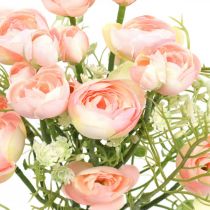 Kunstig Ranunculus Buket Blomsterdekoration Silkeblomster Pink L37cm