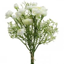 Ranunculus Buket Kunstige Blomster Silke Blomster Hvid L37cm
