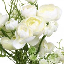 Ranunculus Buket Kunstige Blomster Silke Blomster Hvid L37cm