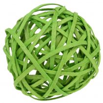 Rattan kugle lysegrøn Ø6cm 6stk