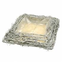 Artikel Rustik plantepude "Grener" Hvidvasket dekoration 40x40cm