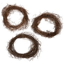 Artikel Naturlig vinrankrans Ø15 cm, sæt med 10 - Ideel til efterår, jul, påske og begravelsesdekorationer