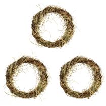 Artikel Vinrankrans naturkrans med høbrungrøn Ø25cm 3 stk