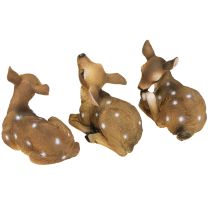 Artikel Hjortedekoration, liggende borddekoration, rådyrfigur, 13×6,5×12 cm, 3 stk.