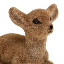Artikel Hjorte siddende flokket 8cm 6 stk