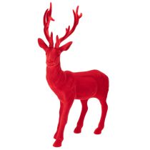 Artikel Dekorativ figur af en stående hjort, stor, flokket juledekoration, 85 cm