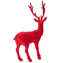 Artikel Dekorativ figur af en stående hjort, stor, flokket juledekoration, 85 cm
