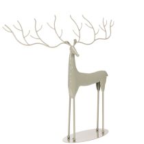 Artikel Dekorativ hjorteskulptur med store gevirer, moderne metallook, 48 cm