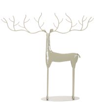 Artikel Dekorativ hjorteskulptur med store gevirer, moderne metallook, 48 cm