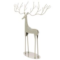 Artikel Dekorativ hjorteskulptur med store gevirer, moderne metallook, 48 cm