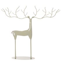 Artikel Dekorativ hjorteskulptur med store gevirer, moderne metallook, 48 cm