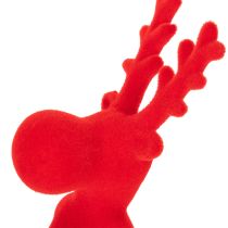Artikel Dekorativ rød rensdyrfigur, liggende, moderne design, 24 cm, 2 stk.