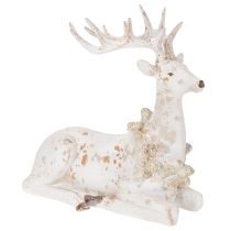 Artikel Dekorativ figur af en siddende hjort med gevir, 30 cm