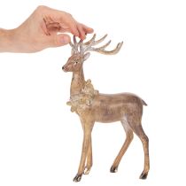Artikel Dekorativ figur af en hjort med gevir, til stående, juledekoration, 28 cm