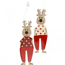 Artikel Rensdyr til ophæng, julepynt, juletræspynt, træpynt til advent H13cm 8 stk.