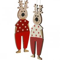 Artikel Rensdyr til ophæng, julepynt, juletræspynt, træpynt til advent H13cm 8 stk.