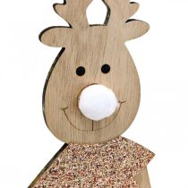 Artikel Rensdyr træ dekorativ figur standee jul 12×6,5cm H45cm 2stk