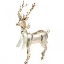 Dekorativ hjorte stående champagne dekorationsfigur advent 36cm