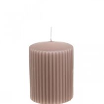 Artikel Søjlelys gammelrosa rillet lys 70/90mm 4 stk