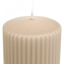 Artikel Søjlelys beige rillet lys 70/90mm 4 stk